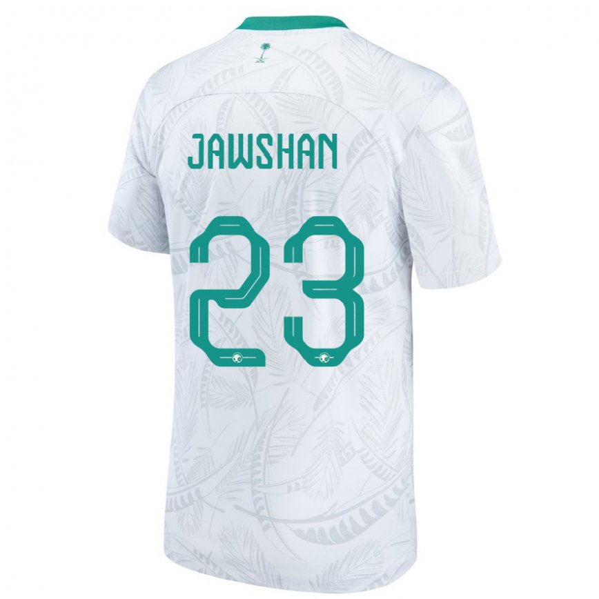 Niño Camiseta Arabia Saudita Yazeed Jawshan #23 Blanco 1ª Equipación 22-24