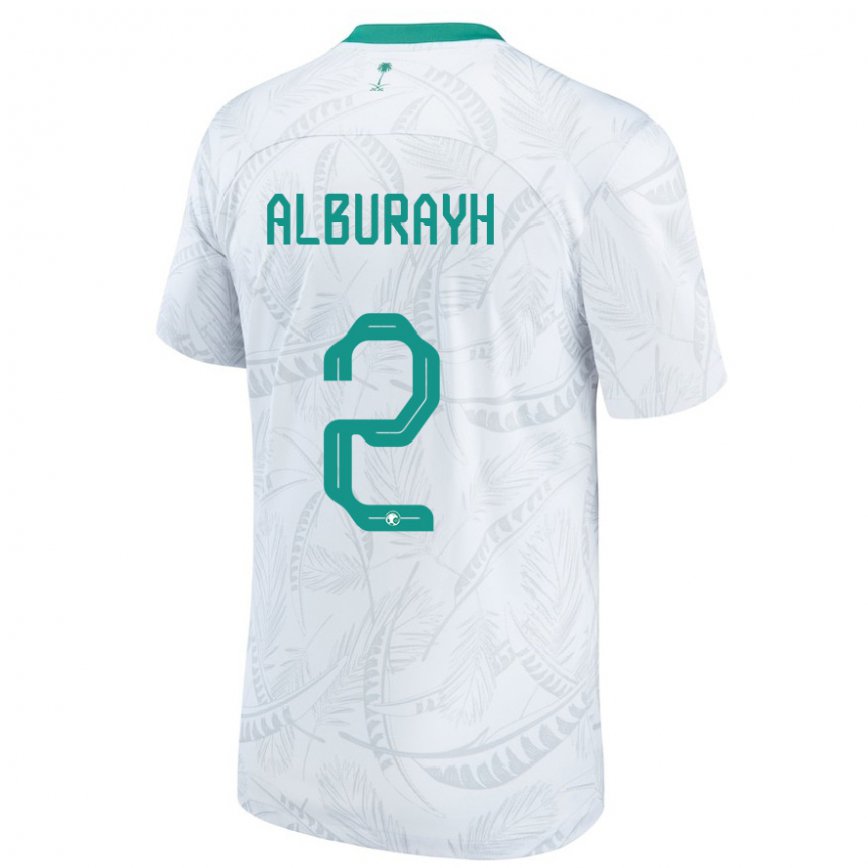 Niño Camiseta Arabia Saudita Mahmood Alburayh #2 Blanco 1ª Equipación 22-24