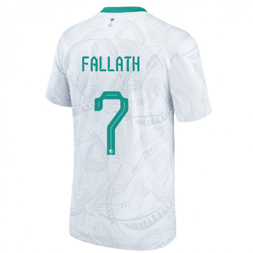 Niño Camiseta Arabia Saudita Fahad Fallath #7 Blanco 1ª Equipación 22-24