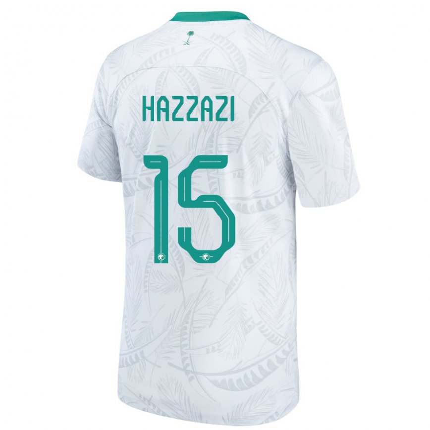 Niño Camiseta Arabia Saudita Mohammed Hazzazi #15 Blanco 1ª Equipación 22-24