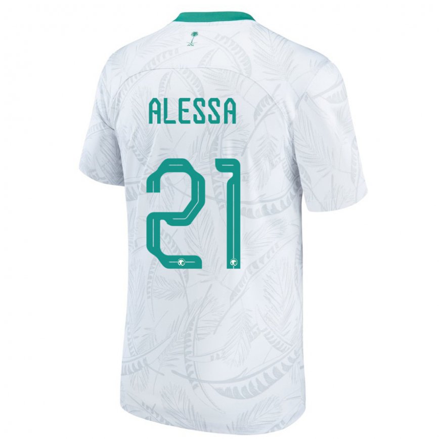 Niño Camiseta Arabia Saudita Mohammed Alessa #21 Blanco 1ª Equipación 22-24