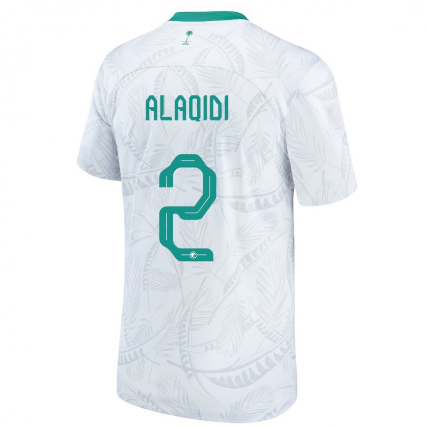 Niño Camiseta Arabia Saudita Nawaf Alaqidi #2 Blanco 1ª Equipación 22-24