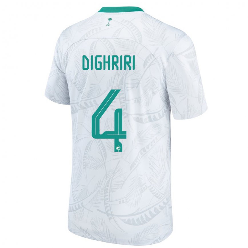 Niño Camiseta Arabia Saudita Khalid Dighriri #4 Blanco 1ª Equipación 22-24