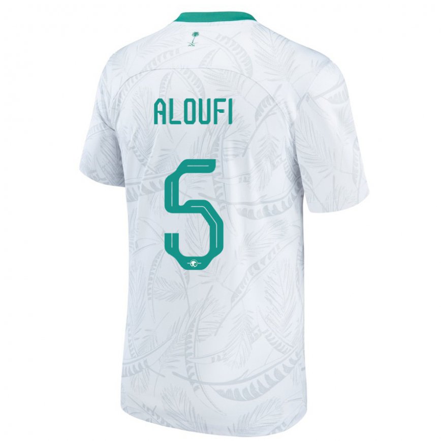 Niño Camiseta Arabia Saudita Mohammed Aloufi #5 Blanco 1ª Equipación 22-24