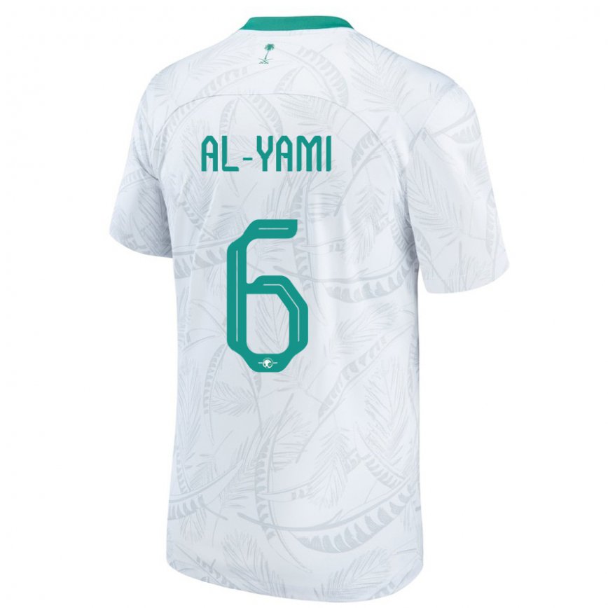 Niño Camiseta Arabia Saudita Mohammed Al Yami #6 Blanco 1ª Equipación 22-24