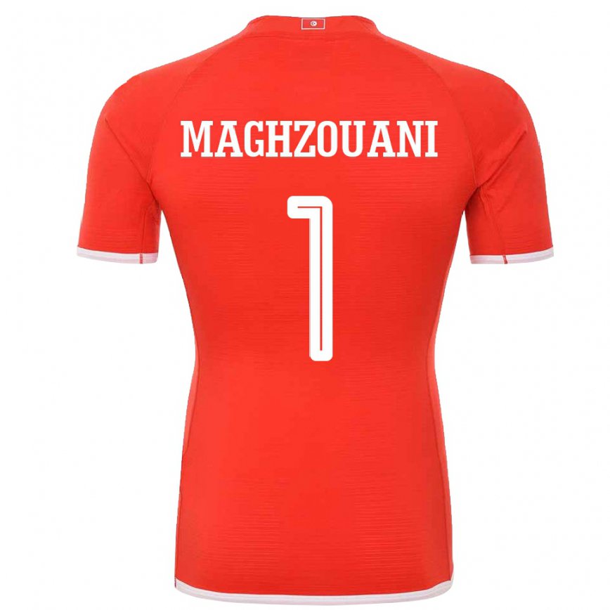 Niño Camiseta Túnez Wassim Maghzouani #1 Rojo 1ª Equipación 22-24
