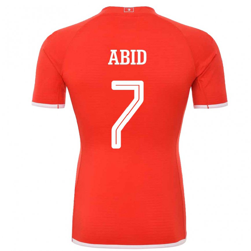 Niño Camiseta Túnez Aziz Abid #7 Rojo 1ª Equipación 22-24