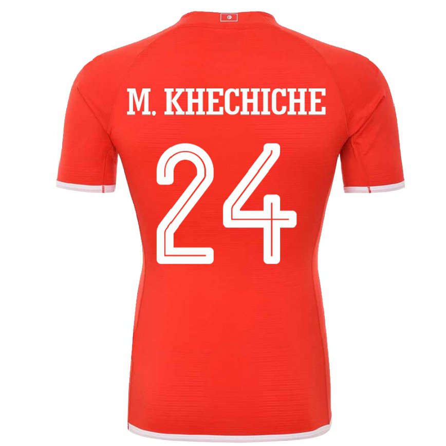 Niño Camiseta Túnez Mohamed Amine Khechiche #24 Rojo 1ª Equipación 22-24