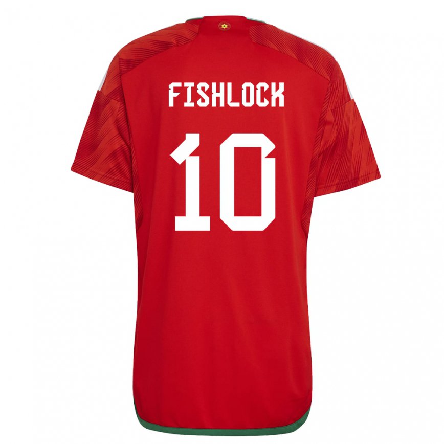 Niño Camiseta Gales Jessica Fishlock #10 Rojo 1ª Equipación 22-24