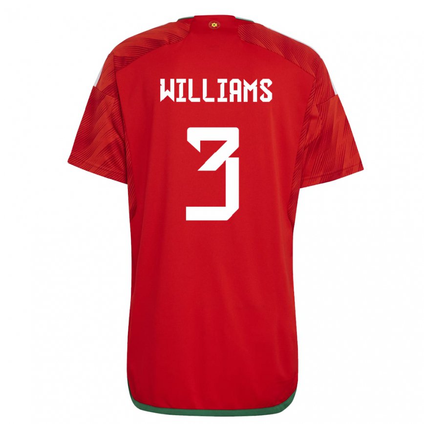 Niño Camiseta Gales Zac Williams #3 Rojo 1ª Equipación 22-24