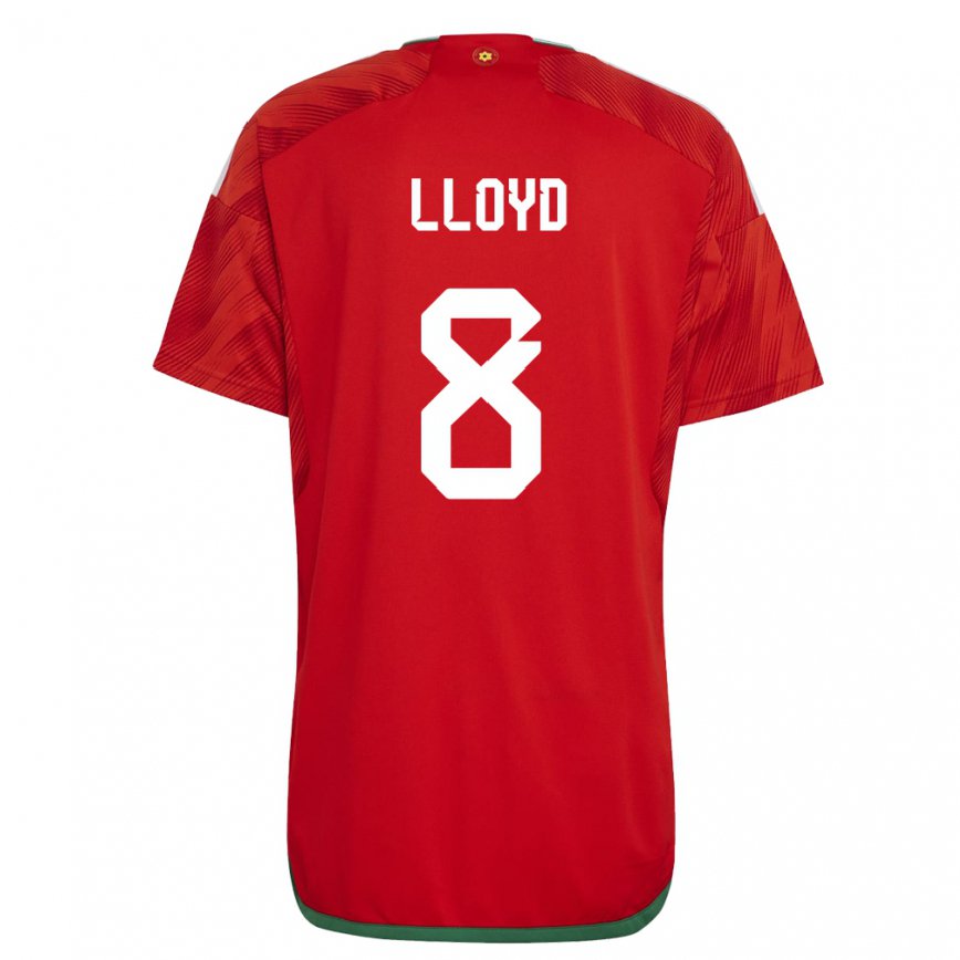 Niño Camiseta Gales Ben Lloyd #8 Rojo 1ª Equipación 22-24
