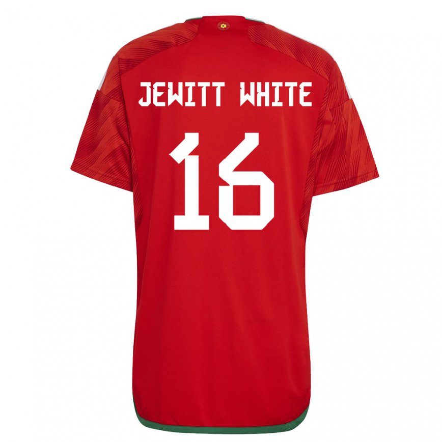 Niño Camiseta Gales Harry Jewitt White #16 Rojo 1ª Equipación 22-24