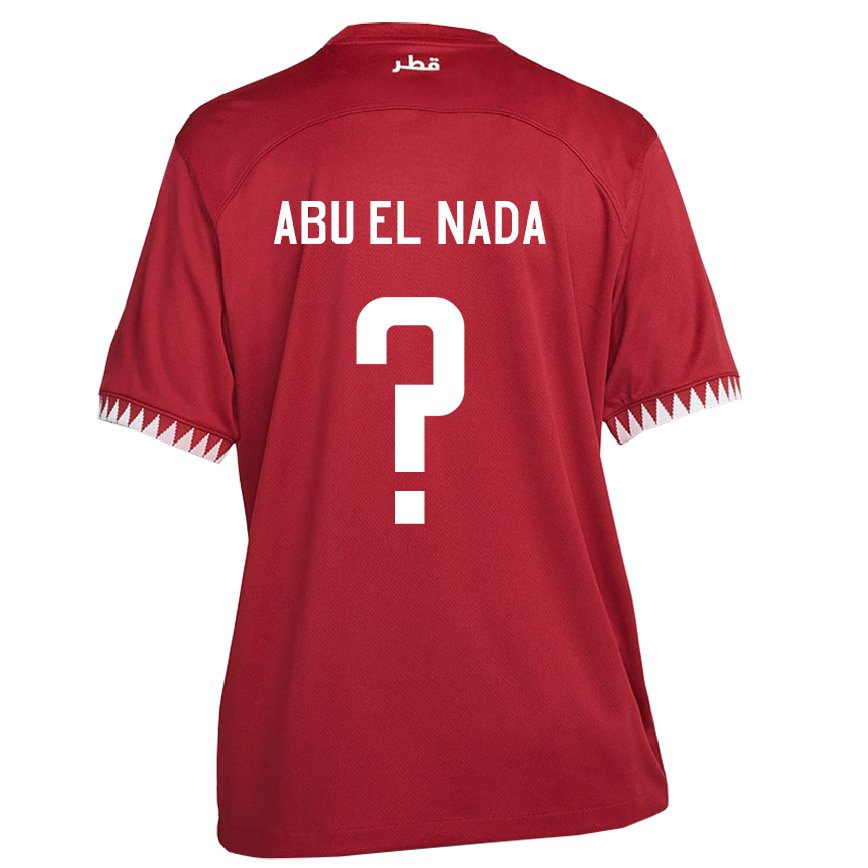 Niño Camiseta Catar Mahmoud Abu El Nada #0 Granate 1ª Equipación 22-24