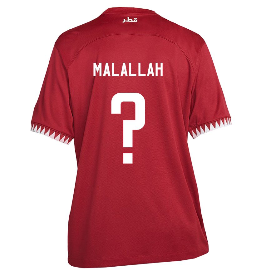 Niño Camiseta Catar Ali Malallah #0 Granate 1ª Equipación 22-24