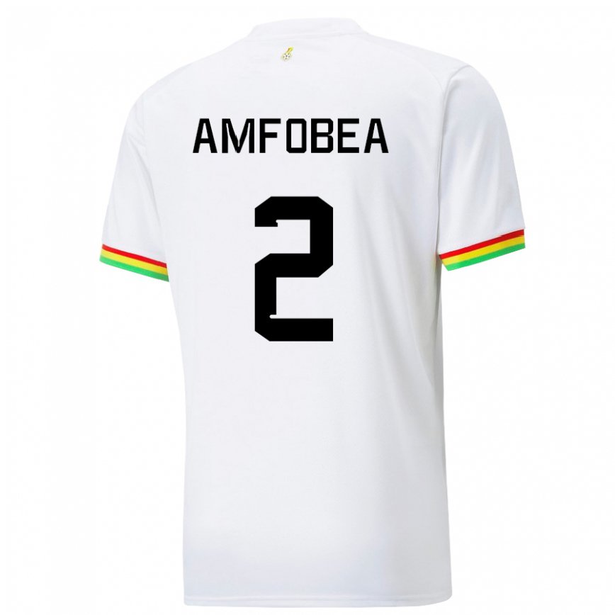 Niño Camiseta Ghana Gladys Amfobea #2 Blanco 1ª Equipación 22-24