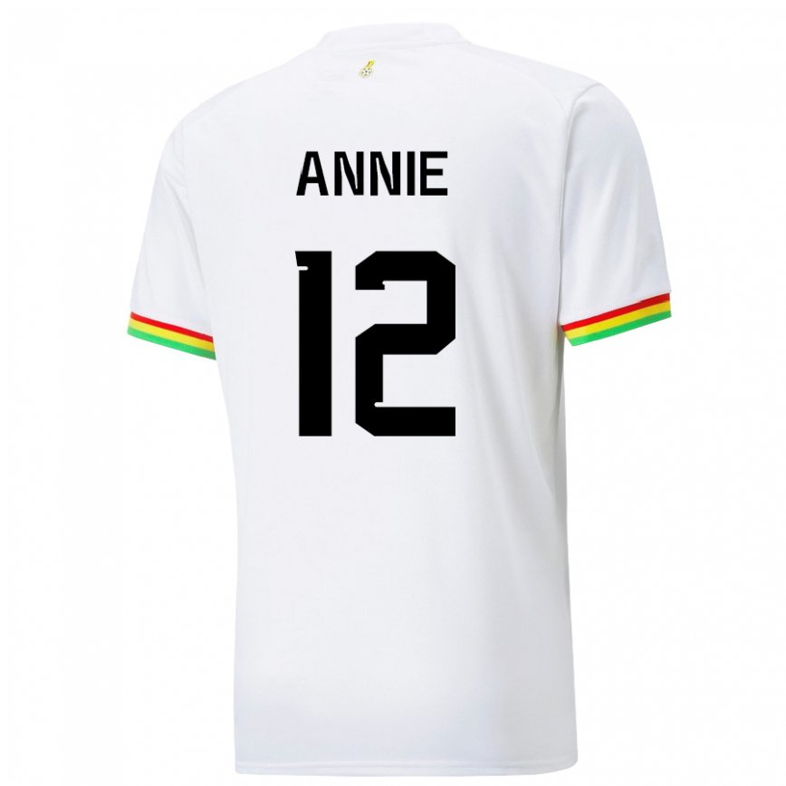 Niño Camiseta Ghana Henrietta Annie #12 Blanco 1ª Equipación 22-24