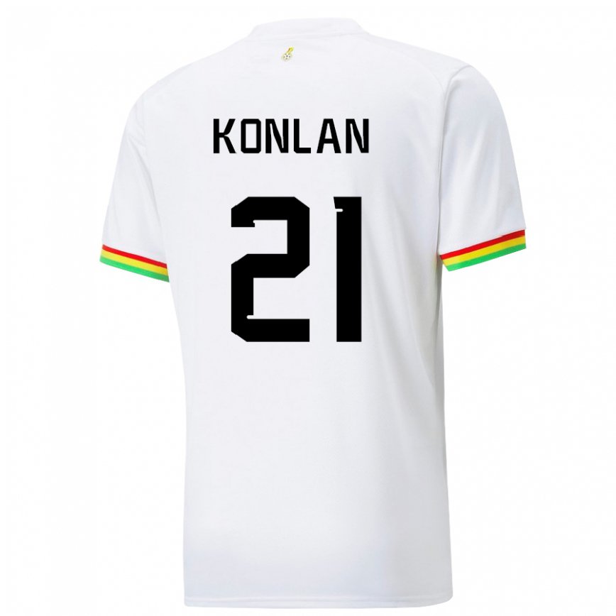 Niño Camiseta Ghana Cynthia Konlan #21 Blanco 1ª Equipación 22-24