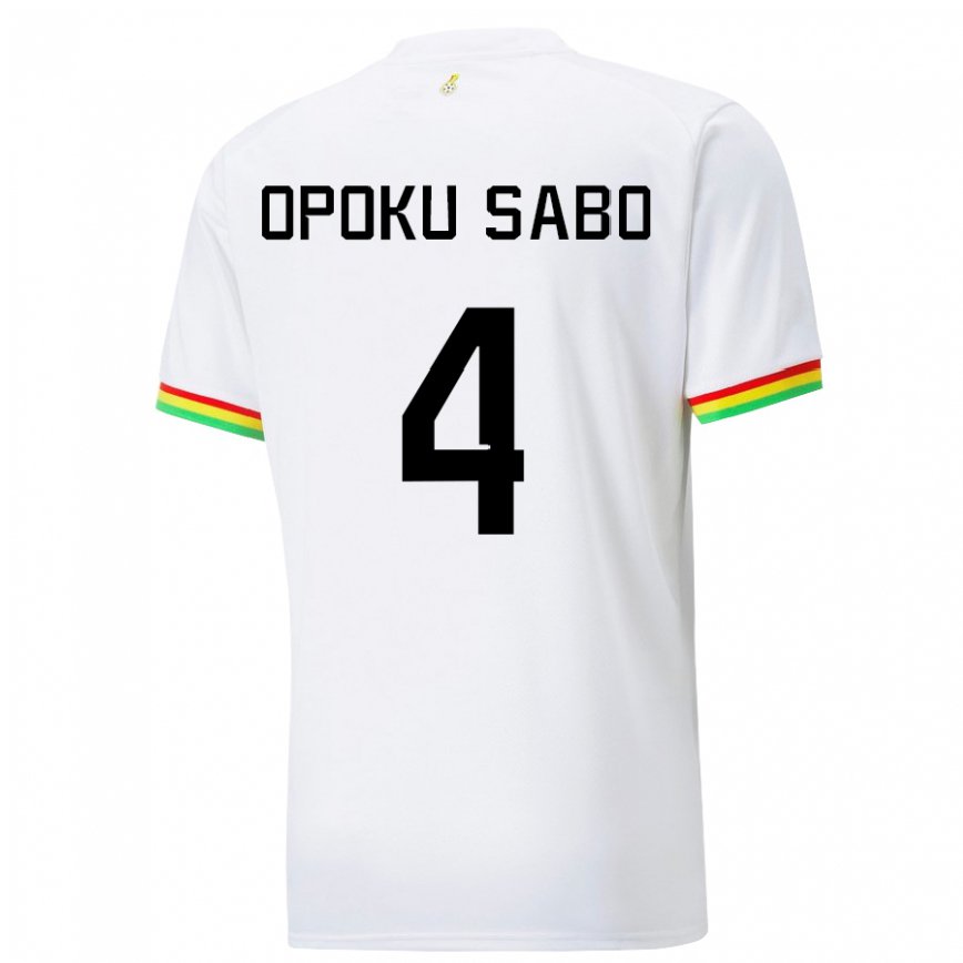 Niño Camiseta Ghana Alex Opoku Sabo #4 Blanco 1ª Equipación 22-24