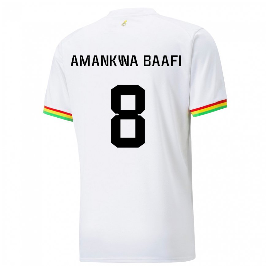 Niño Camiseta Ghana Yaw Amankwa Baafi #8 Blanco 1ª Equipación 22-24