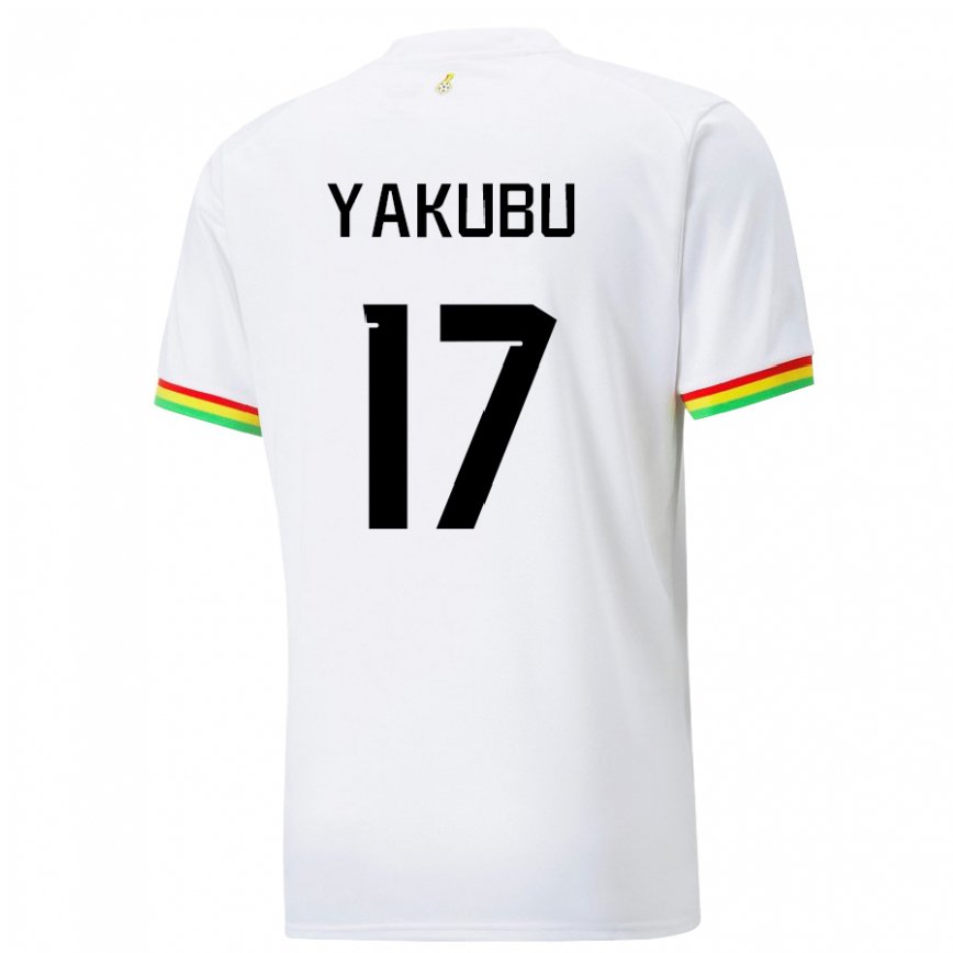 Niño Camiseta Ghana Mustapha Yakubu #17 Blanco 1ª Equipación 22-24