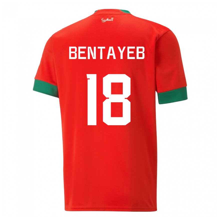 Niño Camiseta Marruecos Tawfik Bentayeb #18 Rojo 1ª Equipación 22-24