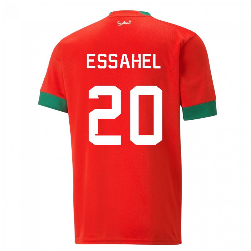 Niño Camiseta Marruecos Mohammed Amine Essahel #20 Rojo 1ª Equipación 22-24