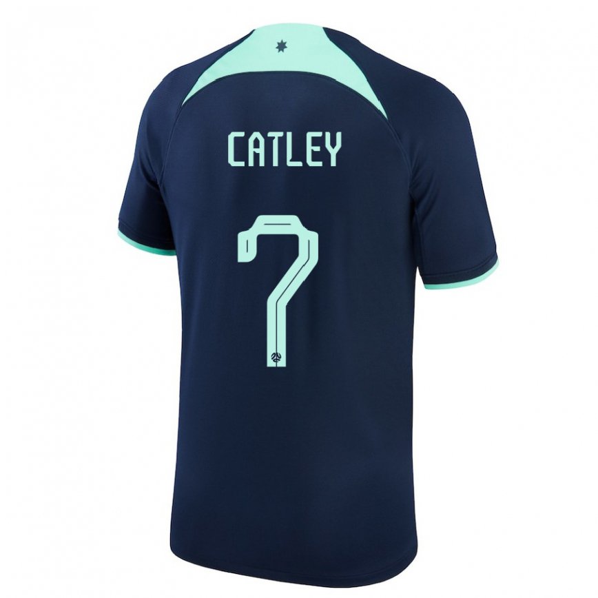 Niño Camiseta Australia Stephanie Catley #7 Azul Oscuro 2ª Equipación 22-24