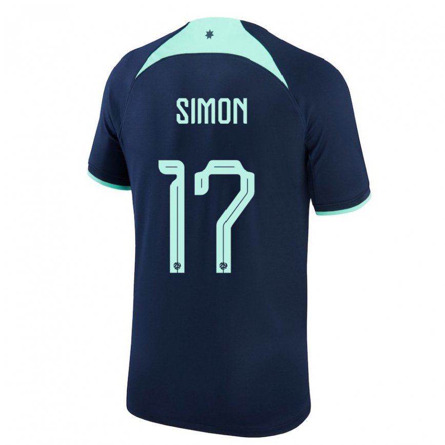 Niño Camiseta Australia Kyah Simon #17 Azul Oscuro 2ª Equipación 22-24