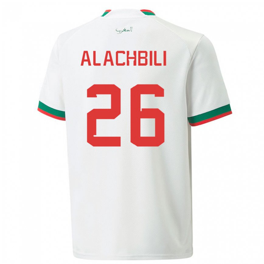 Niño Camiseta Marruecos Taha Alachbili #26 Blanco 2ª Equipación 22-24