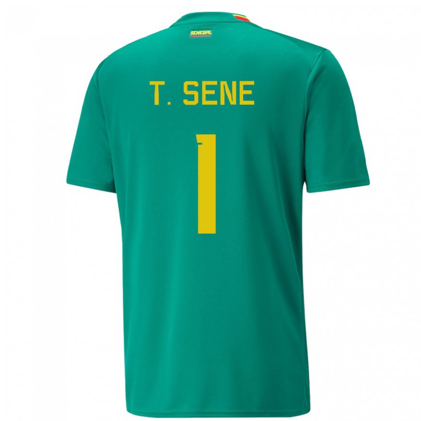 Niño Camiseta Senegal Thiaba Gueye Sene #1 Verde 2ª Equipación 22-24