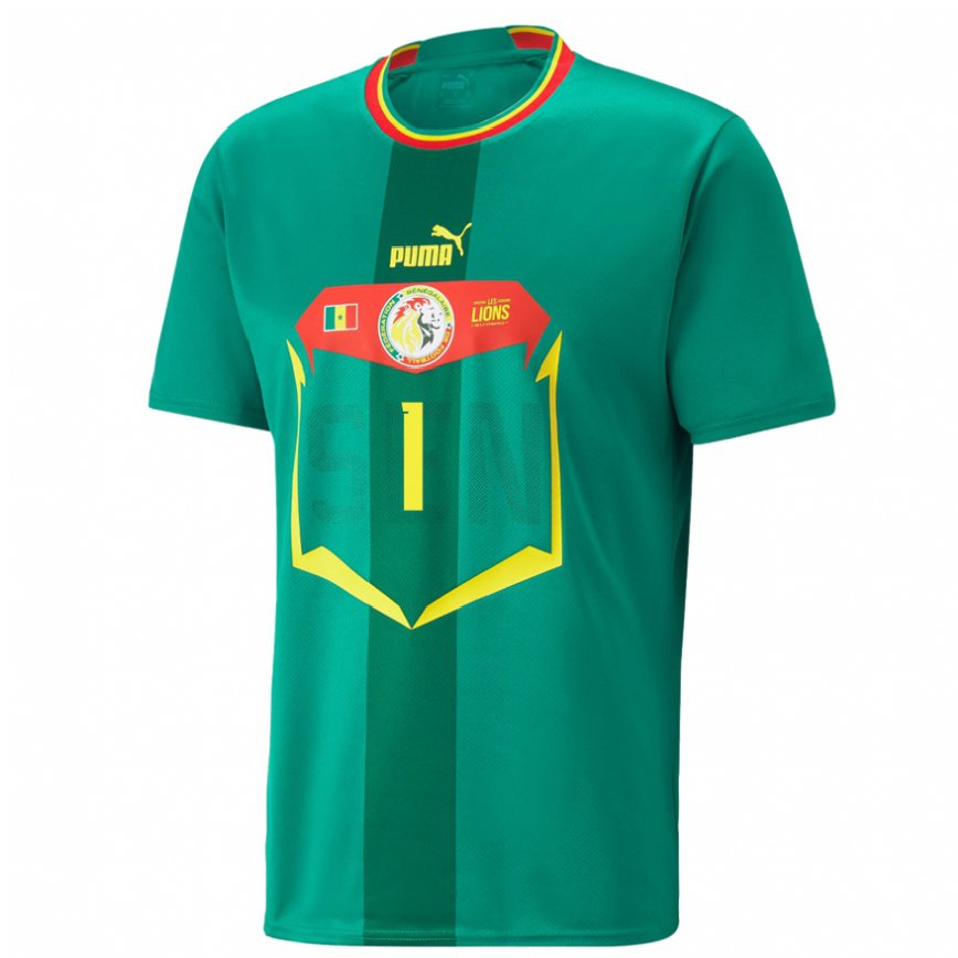 Niño Camiseta Senegal Thiaba Gueye Sene #1 Verde 2ª Equipación 22-24