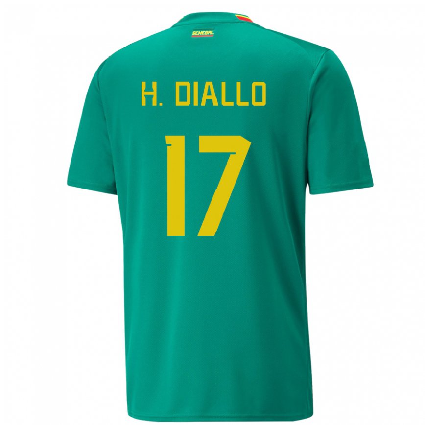 Niño Camiseta Senegal Hapsatou Malado Diallo #17 Verde 2ª Equipación 22-24