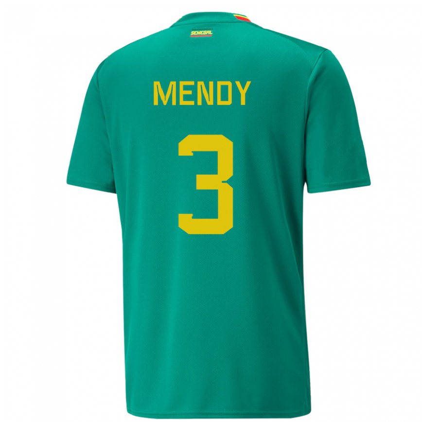 Niño Camiseta Senegal Formose Mendy #3 Verde 2ª Equipación 22-24