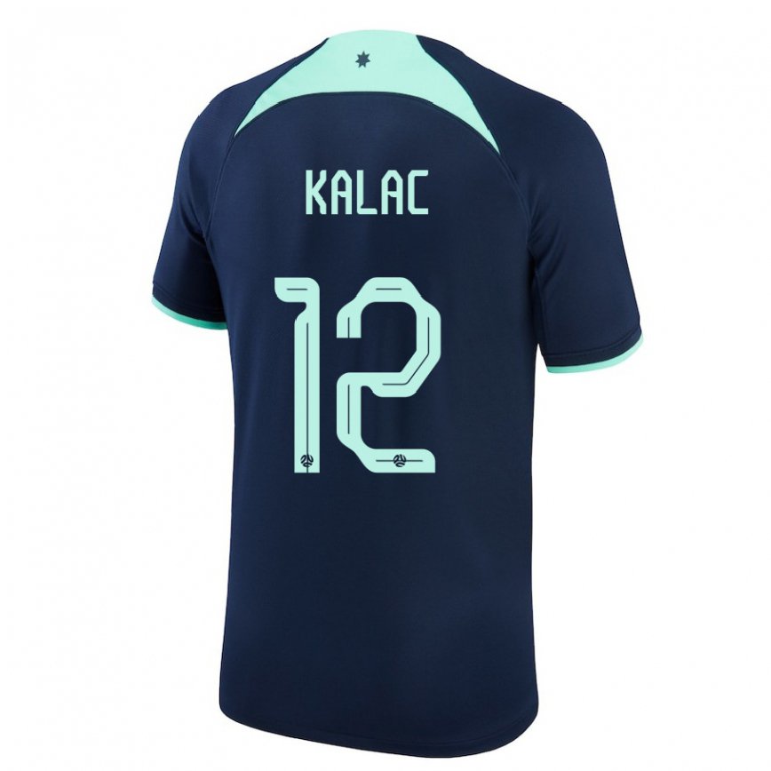 Niño Camiseta Australia Oliver Kalac #12 Azul Oscuro 2ª Equipación 22-24