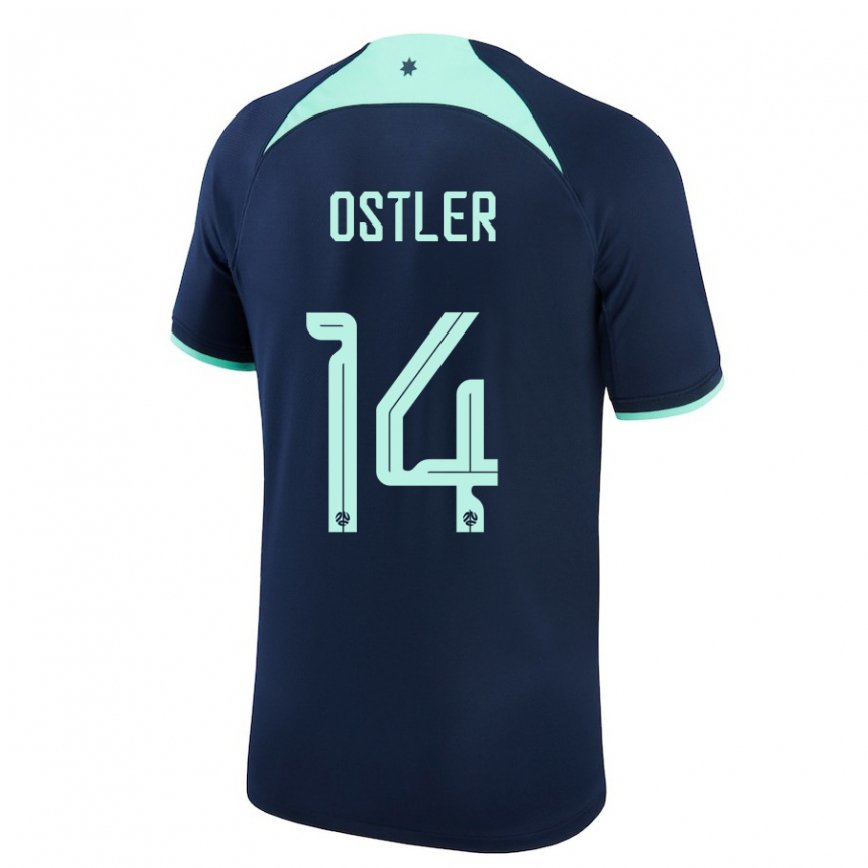 Niño Camiseta Australia Trent Ostler #14 Azul Oscuro 2ª Equipación 22-24