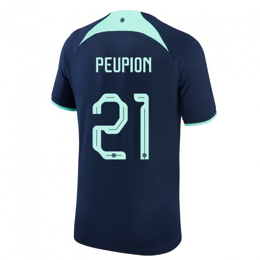 Niño Camiseta Australia Cameron Peupion #21 Azul Oscuro 2ª Equipación 22-24