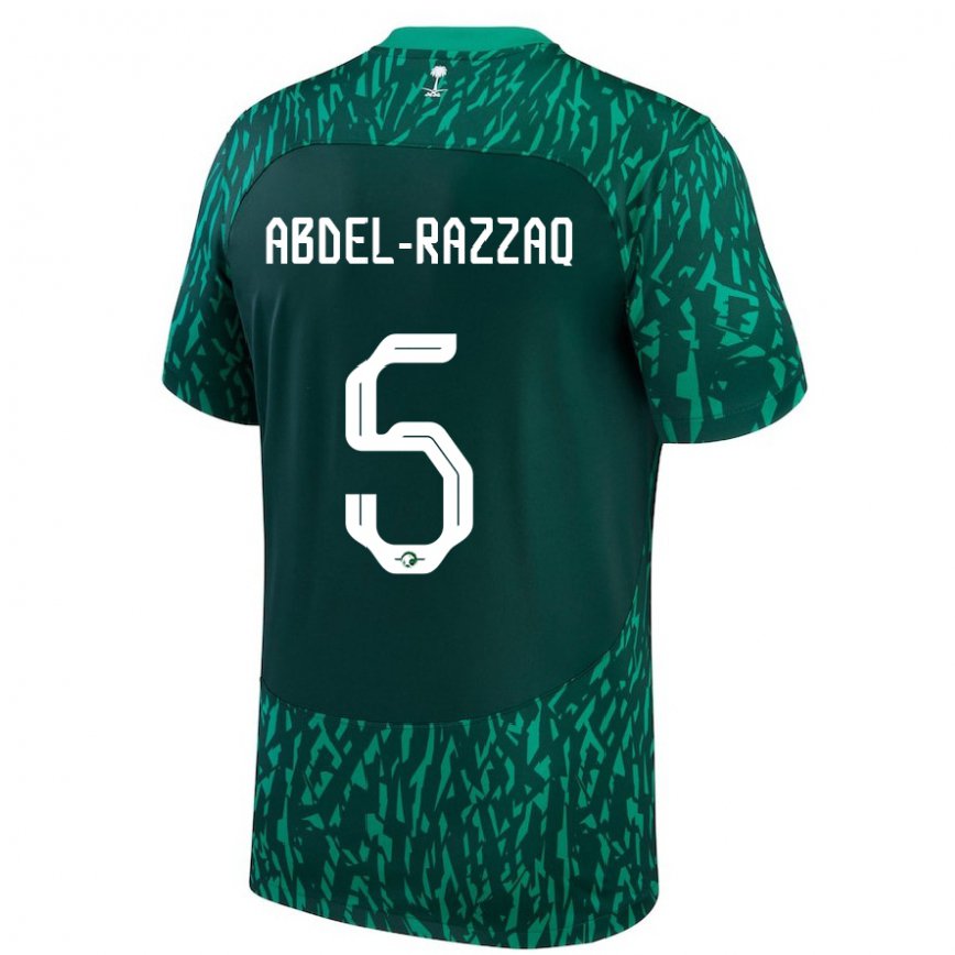 Niño Camiseta Arabia Saudita Lana Abdel Razzaq #5 Verde Oscuro 2ª Equipación 22-24