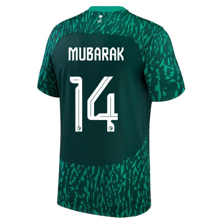 Niño Camiseta Arabia Saudita Al Bandari Mubarak #14 Verde Oscuro 2ª Equipación 22-24