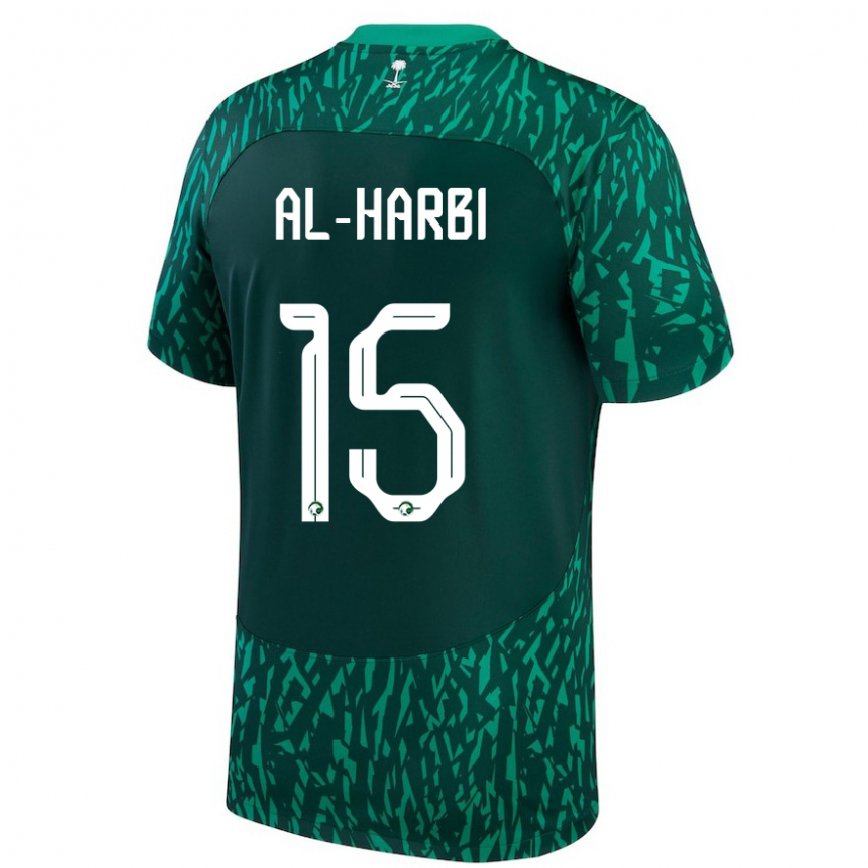 Niño Camiseta Arabia Saudita Mashael Al Harbi #15 Verde Oscuro 2ª Equipación 22-24