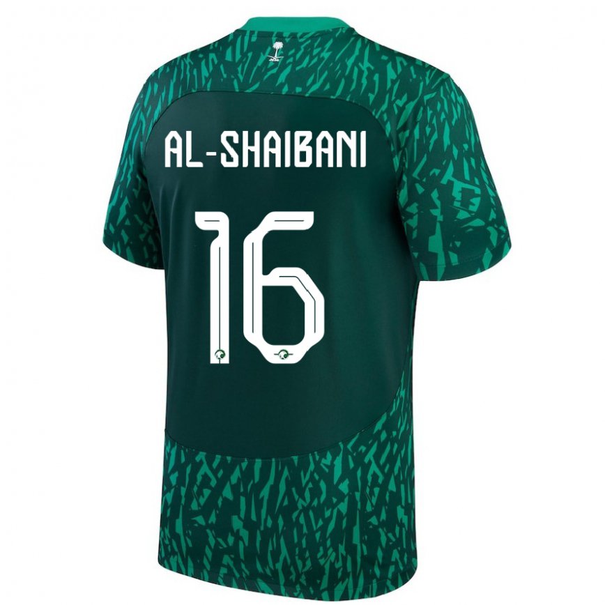 Niño Camiseta Arabia Saudita Asrar Al Shaibani #16 Verde Oscuro 2ª Equipación 22-24