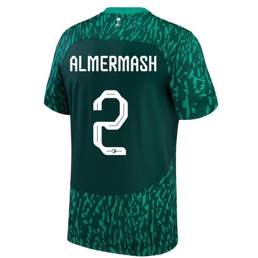 Niño Camiseta Arabia Saudita Oama Almermash #2 Verde Oscuro 2ª Equipación 22-24