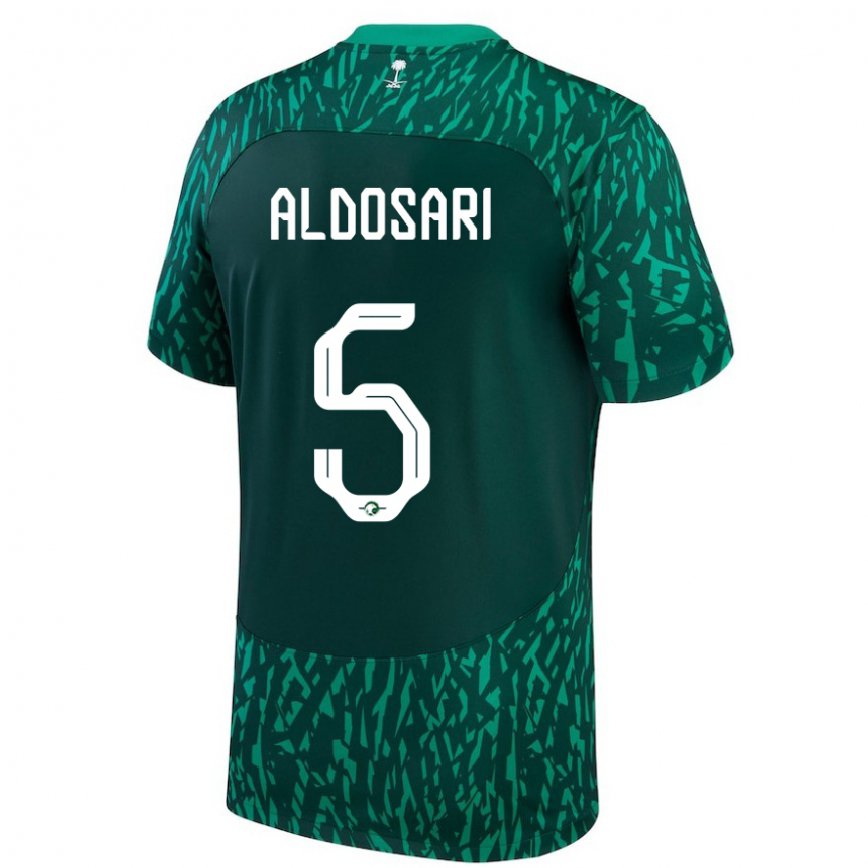 Niño Camiseta Arabia Saudita Mohammed Aldosari #5 Verde Oscuro 2ª Equipación 22-24