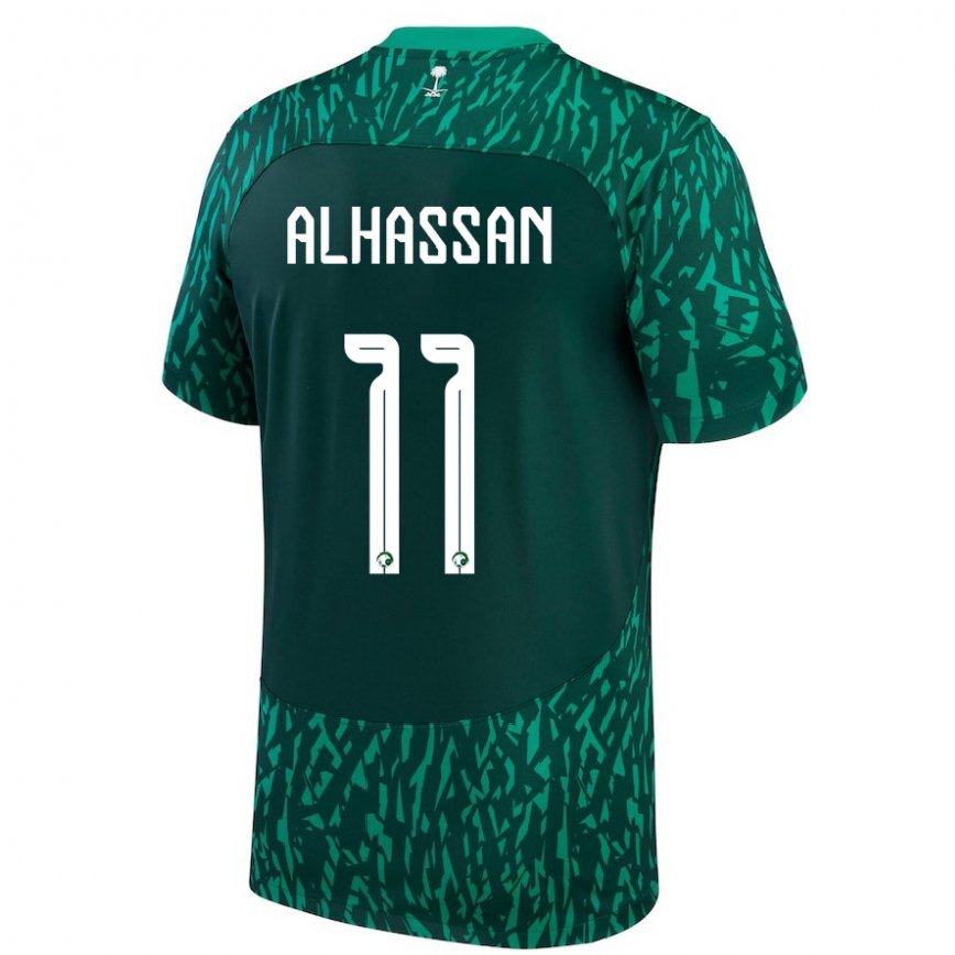 Niño Camiseta Arabia Saudita Abbas Alhassan #11 Verde Oscuro 2ª Equipación 22-24