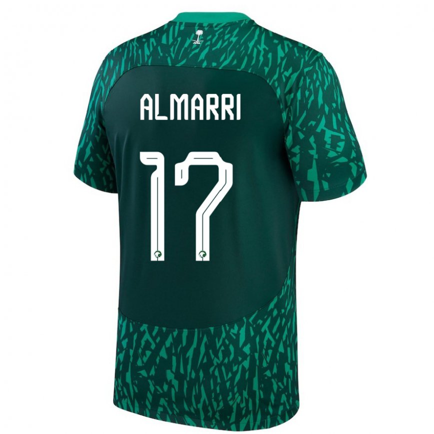 Niño Camiseta Arabia Saudita Mohammed Almarri #17 Verde Oscuro 2ª Equipación 22-24