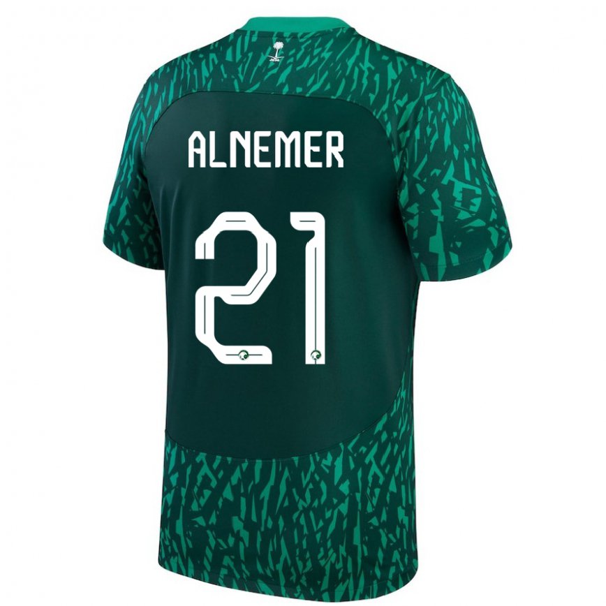 Niño Camiseta Arabia Saudita Meshari Alnemer #21 Verde Oscuro 2ª Equipación 22-24