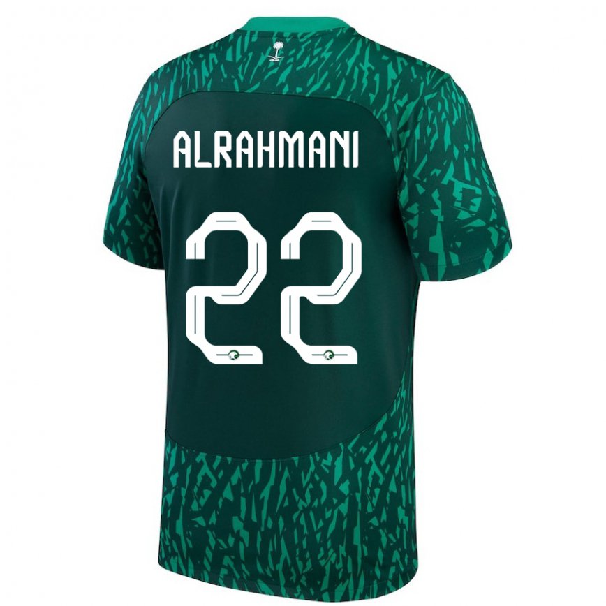 Niño Camiseta Arabia Saudita Saleh Alrahmani #22 Verde Oscuro 2ª Equipación 22-24