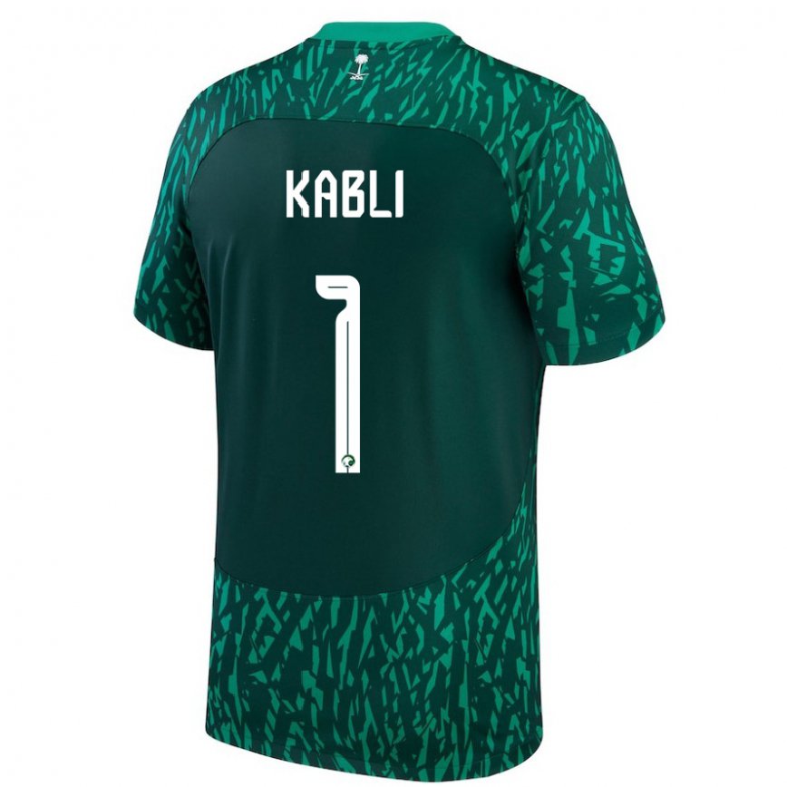 Niño Camiseta Arabia Saudita Bader Kabli #1 Verde Oscuro 2ª Equipación 22-24