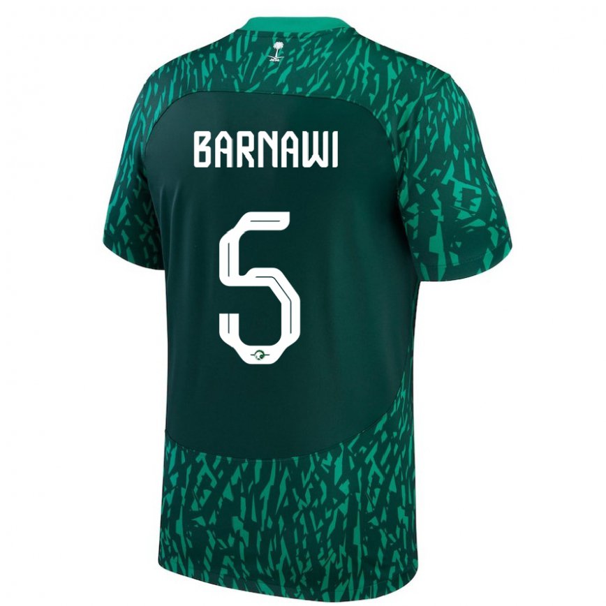 Niño Camiseta Arabia Saudita Abdulsalam Barnawi #5 Verde Oscuro 2ª Equipación 22-24