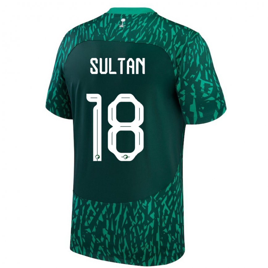 Niño Camiseta Arabia Saudita Qasim Sultan #18 Verde Oscuro 2ª Equipación 22-24