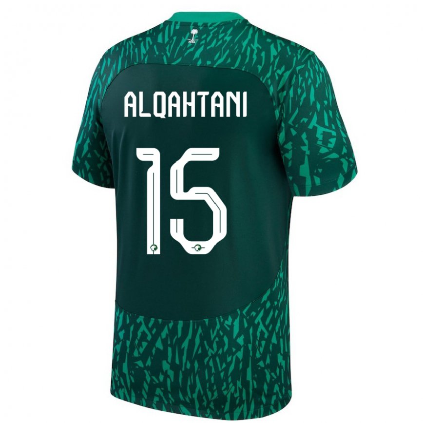 Niño Camiseta Arabia Saudita Mohammed Alqahtani #15 Verde Oscuro 2ª Equipación 22-24